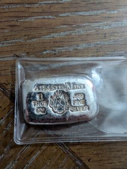 Rare Atlantis Mint Hand poured 1 Oz Silver Bar