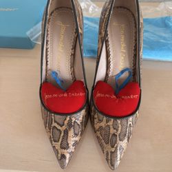 Designer Jean-Michel Cazabat Heels. Size 6 Medium. New w/ box, signature velvet bag & toe pillows. Orig $400