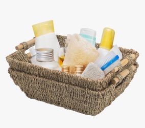 Wicker Storage Basket Set 2 Median Natural (Set of 2)