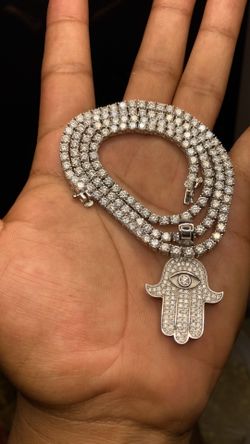 925 Silver Passes Any diamond tester both chain and pendant NO CZ