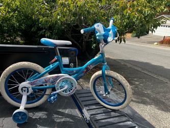Child Kid Children Bike Disney Frozen 16” Wheels With Training Wheels Bicycle Tricycle Trike like New