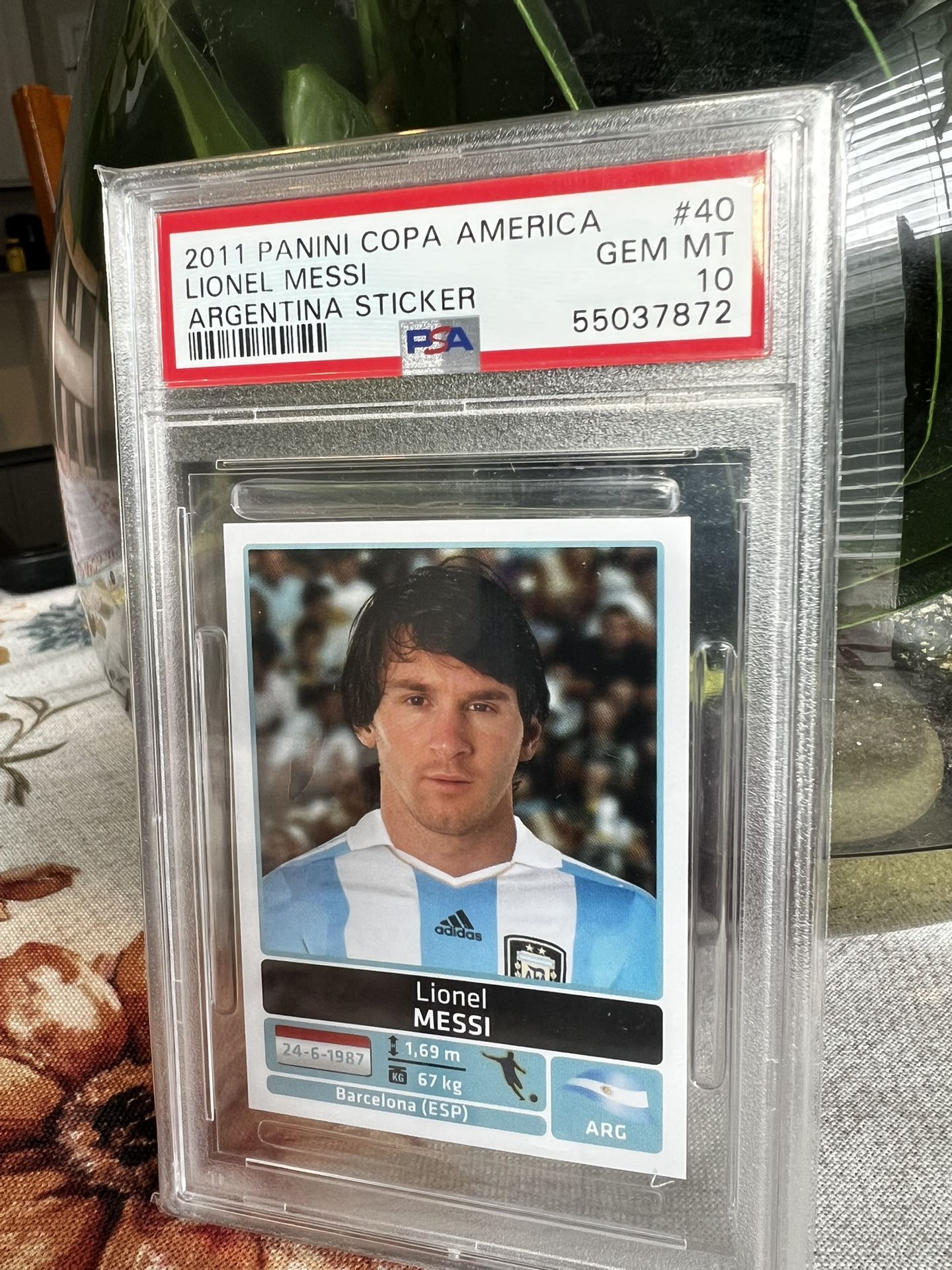 2011 Panini Copa America Argentina Sticker #40 Lionel Messi PSA 10