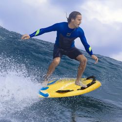 45inch Body Board, Lightweight Bodyboard with 3 Handles Surfboard for Two People, Parent-Child Surfing Board
