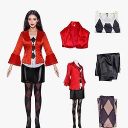 Anime Women Costume Red Dress Halloween Suite  New