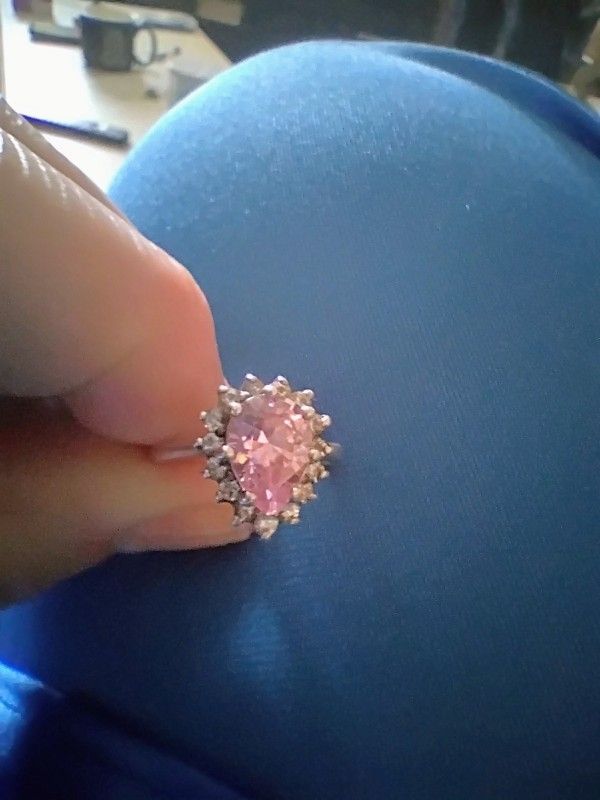 Pink Spinel And Diamond Ring