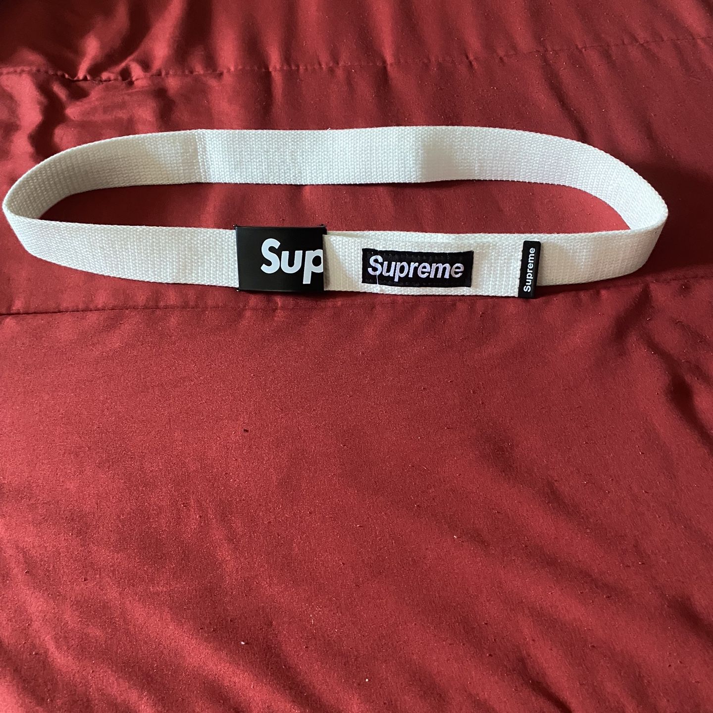 White Supreme Cloth Belt 