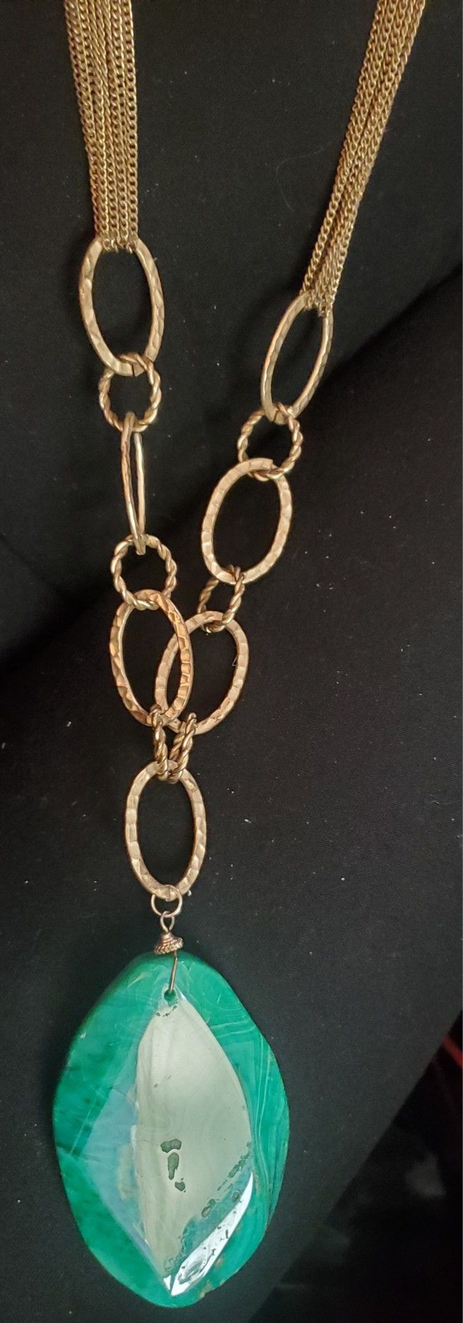 Vintage Necklace With Latge Jade Stone