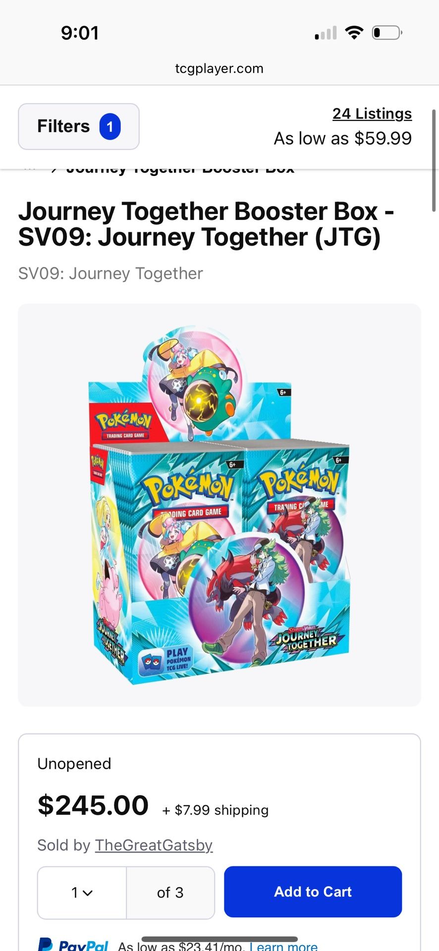 Pokemon Journey Box $230