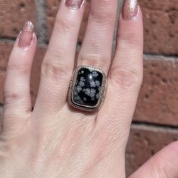 Snowflake Obsidian Ring 