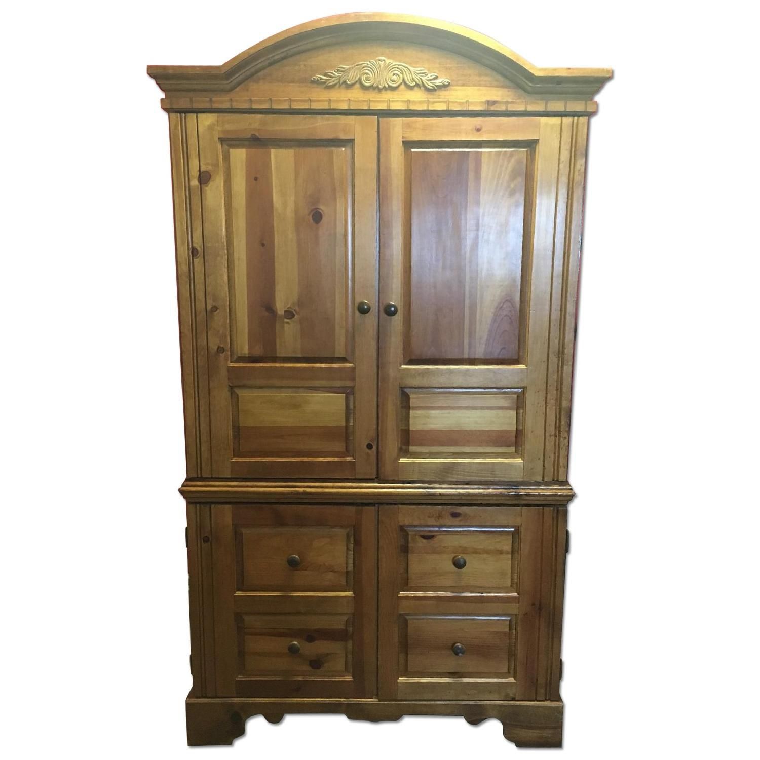 amish wood armoire vintage