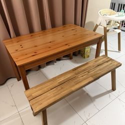 Wooden Dinning Table & Bench