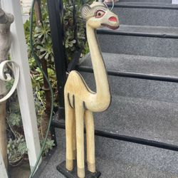 Hand-Carved Wooden Camel Statue 25” Egypt Desert Nativity Animal 