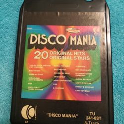 K-Tel "Disco Mania" 8-track cartridge compilation album released in 1975.