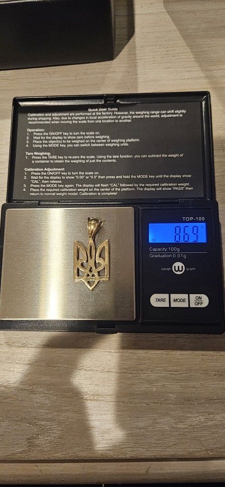 14k Ukrainian Tryzub Pendant