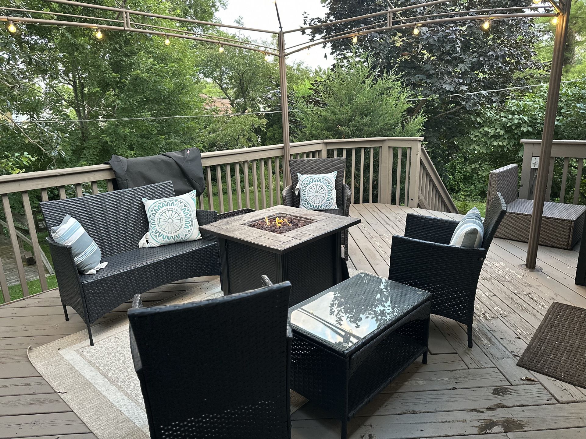 Black/Brown Wicker Patio Set (Sold All As Set)
