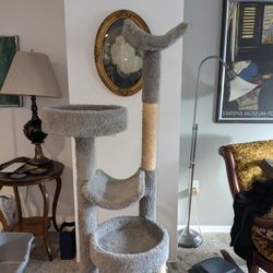 6 Foot Tall Heavy Wooden Cat Tree Plus Xtras