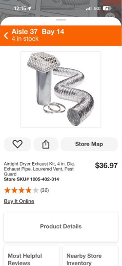 Airtight Dryer Exhaust Kit with Louvered Vent