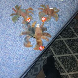 Original Claude The Crab BEANIE Babies and 2-Teenie Beanie Claude The Crab 