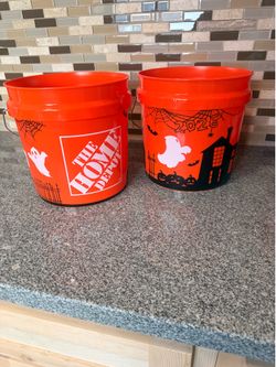 Home Depot Halloween Buckets (2-Pack) – Brand New 🎃👻