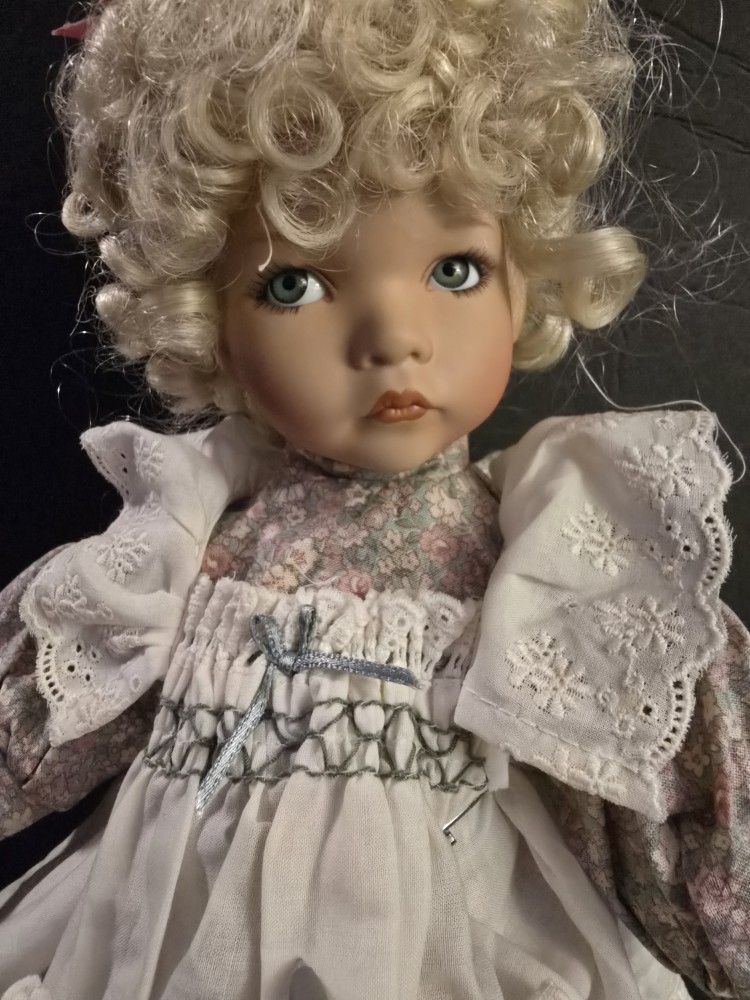 Little Farm Girl Porcelain Doll