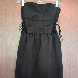 Black Japanese "Double Standard" Size S Strapless Dress