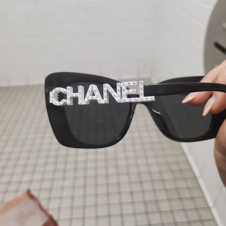 chanel glasses with chanel on the side