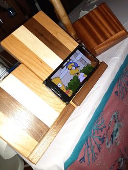 Custom wood phone or tablet iPad stand hand made