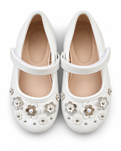 Sugar Lil Drea Toddler Girls Mary Jane Floral Dress Shoes White Size 7 New No Tags