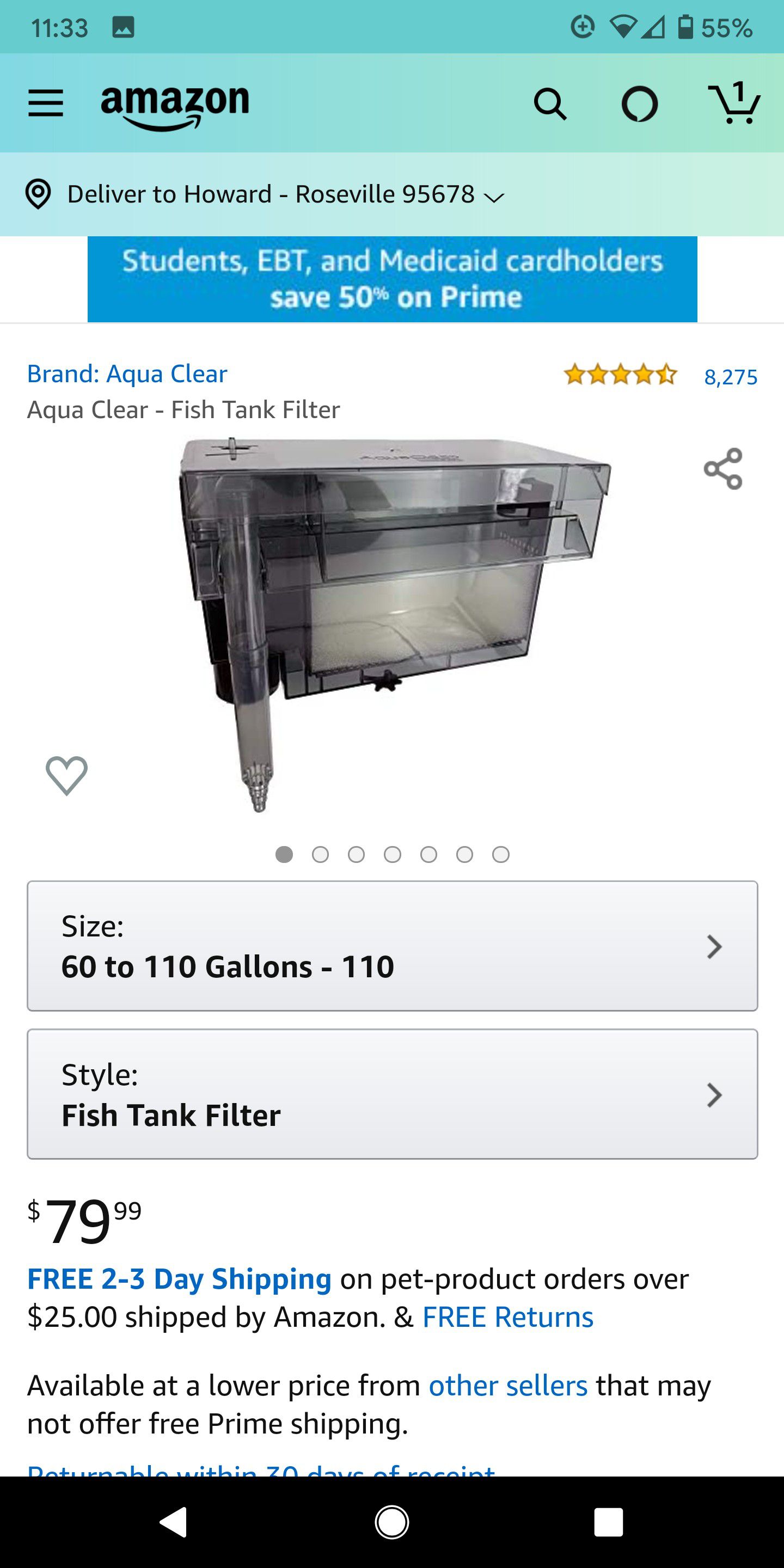 Aquaclear 110 fluval aquarium fish tank filter