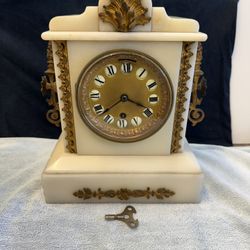 Alabaster Boston Mantel Clock 