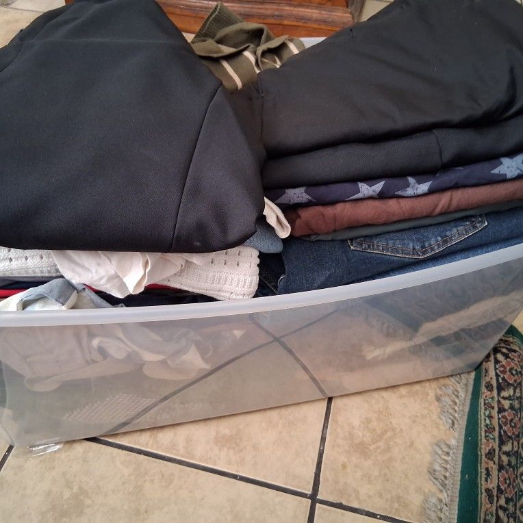 Large Tub Of Mens Clothes 