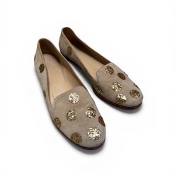 Kate spade Beige Gold Flat Loafers Sz 7M