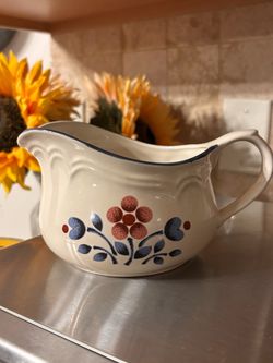 Ceramic Gravy Boat with Floral Design