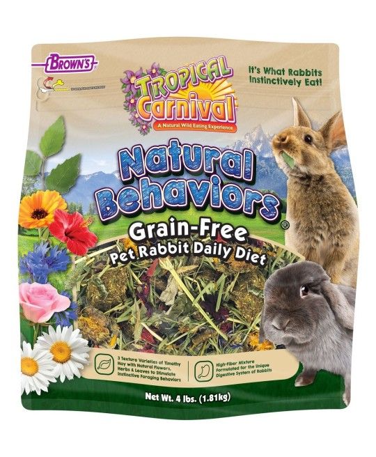 Brown's Tropical Carnival Natural Behaviors Grain-free Rabbit Food 4lbs Bag