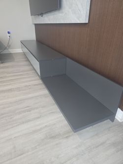 Modern Two-Tone Grey TV Stand Media Console
