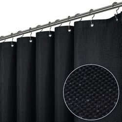 Weave Fabric Black Shower Curtain