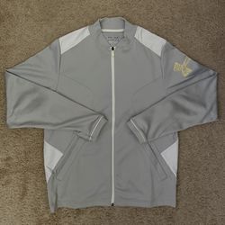 Under Armour / Loose / All Season Gear / Full Zip / Track Jacket / Gray / White / Men’s size M