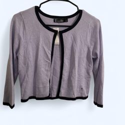 Lavender and black women’s cardigan 