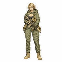 4” Tactical Girl AR 15 Sticker Army Gun Decal .556 Tactical Military NVG