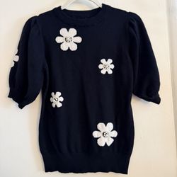 Sweater With White Flowers