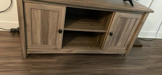 Wood TV Stand with Cabinet Doors
