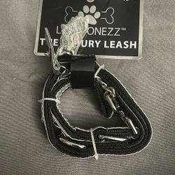 The Classic Leash Lazybonezz L:48” W:0.7” Silver Faux Leather 