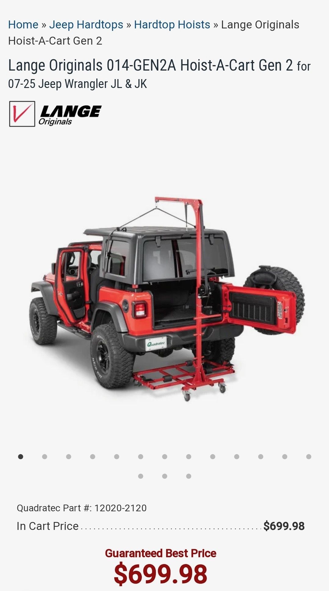 Lange Originals Hoist A Car