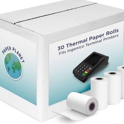 Thermal Receipt Paper for Ingenico Thermal Receipt Printer by Paper Planet | 30 Rolls | Ingenico Move, Desk, Axium, Elite, and More