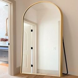 71x32in Arched Full Length Mirror Standing Hanging or Leaning Against Wall, Oversized Large Bedroom