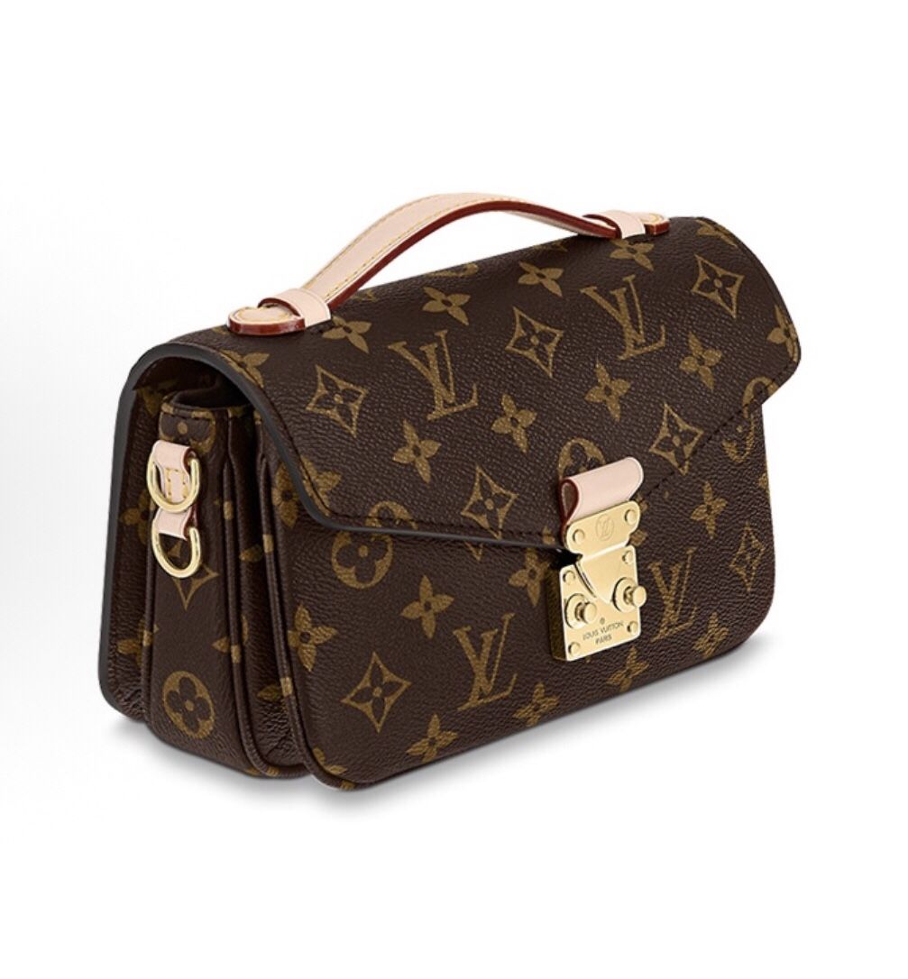 LOUIS VUITTON Pochette Metis East West Classic Old Flower Detachable Shoulder Strap Coated Canvas Cow Leather Trim Small Messenger(p445)