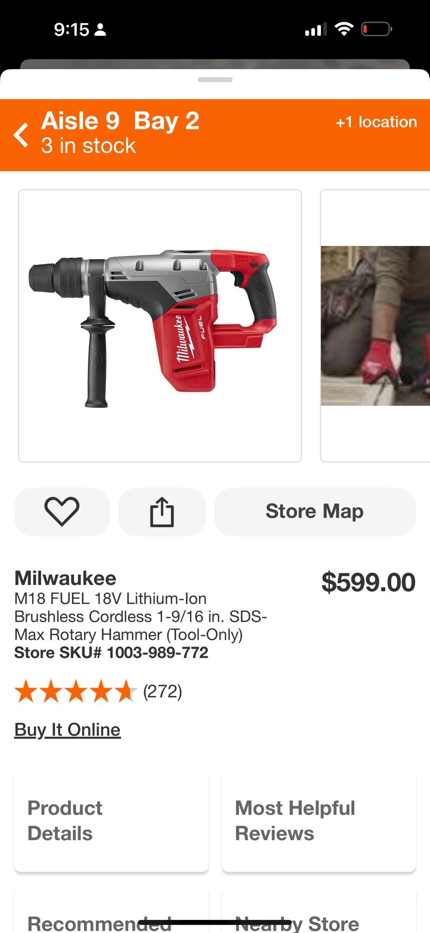 M18 FUEL 1-9/16” SDS Max Rotary Hammer 