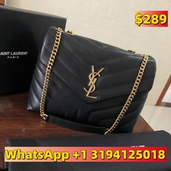 Saint Laurent Medium Loulou Matelassé Leather Shoulder Bag Black