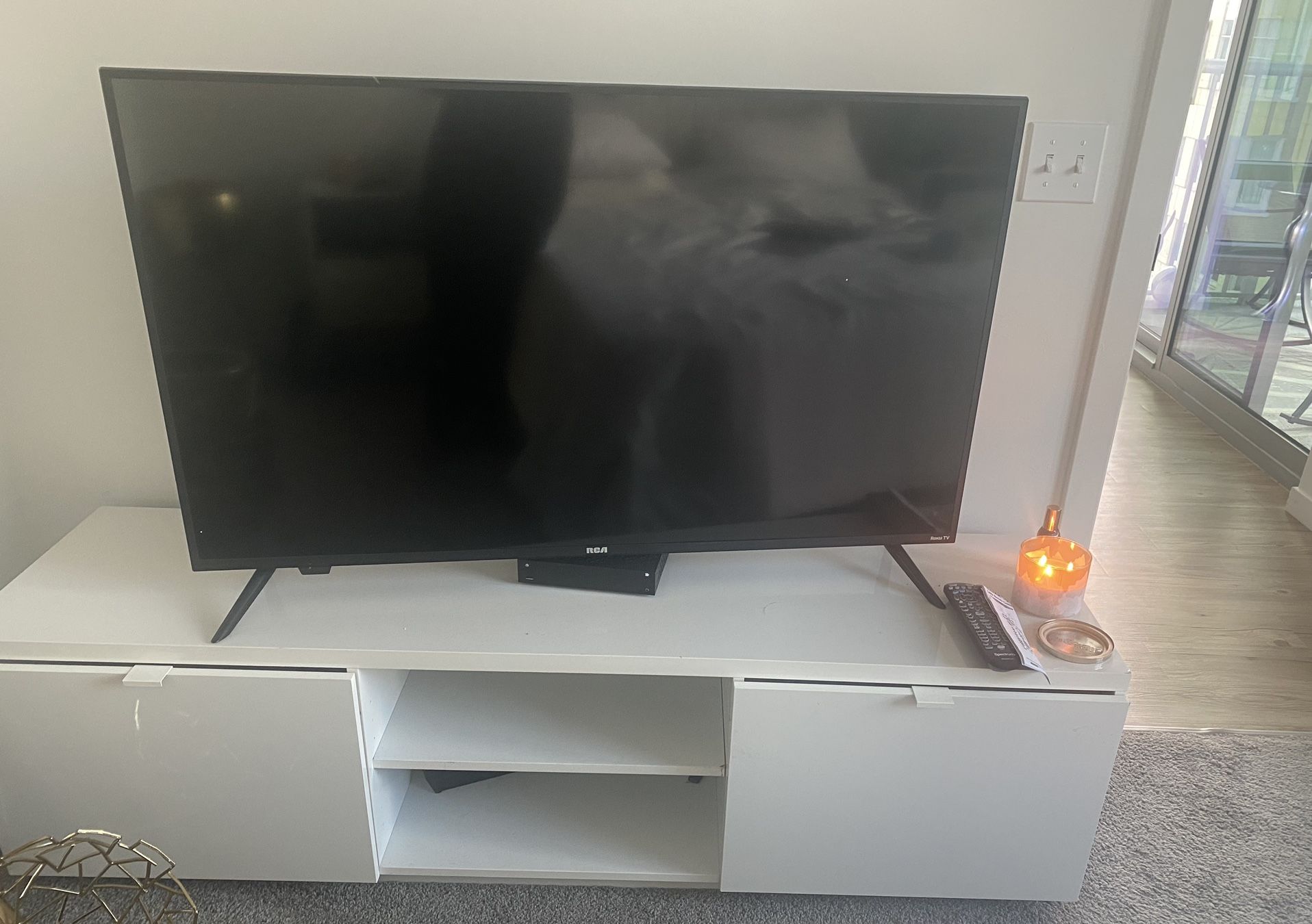 IKEA White TV Stand - Gently Used 