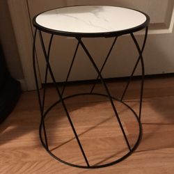 Metal And Faux Marble Mcm Style Table Plant Stand